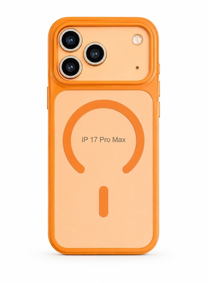 IPhone 17 Pro Max Silicone Case – Shockproof Soft Liquid Silicone Cover, Slim Fit, Anti-Slip Grip, Camera Protection, Orange