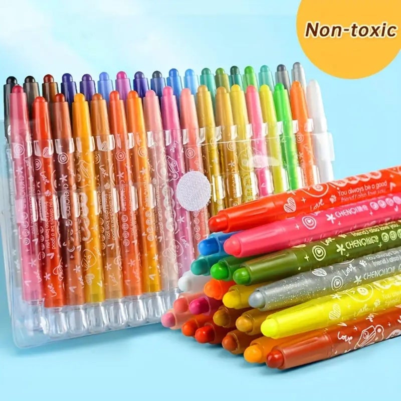 PROBABE 36-Color Rotating Crayon Marker Pen Set for Kids – Non-Toxic, Easy Grip, Washable Color Pens for Creative Fun, Ideal for Coloring Books, Sketching, DIY Crafts, and Gifting - Image 3