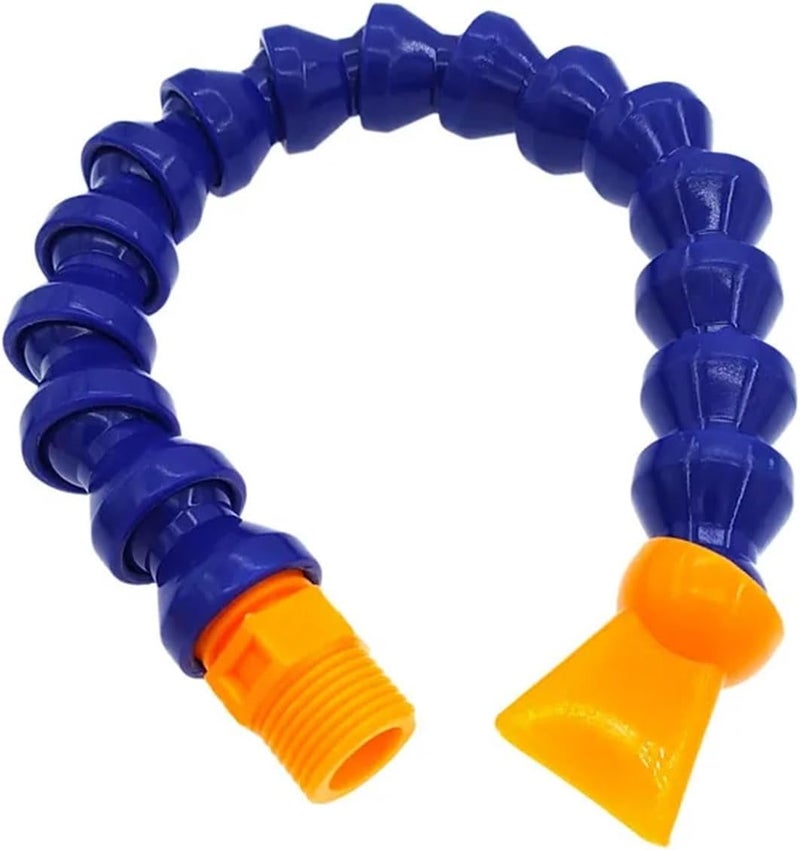Flexible Coolant Pipe ,Water Oil Coolant Pipe, 6pcs 300 400 500 600mm Plastic Round Flat Nozzle Adjustable Oil Coolant Hose 1/4 3/8 1/2 Cooling Pipes (Color : Flat, Size : 40CM_Thread 12.5MM) ( Color - Image 1