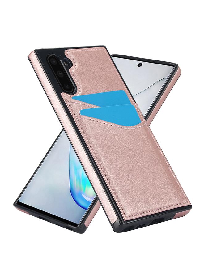 اس-توب جراب لهاتف Samsung Galaxy Note10 مصنوع من جلد الليتشي مع فتحات للبطاقات - Image 2