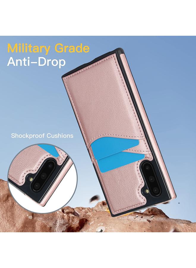 اس-توب جراب لهاتف Samsung Galaxy Note10 مصنوع من جلد الليتشي مع فتحات للبطاقات - Image 3