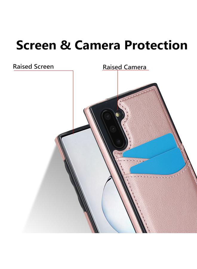 اس-توب جراب لهاتف Samsung Galaxy Note10 مصنوع من جلد الليتشي مع فتحات للبطاقات - Image 5