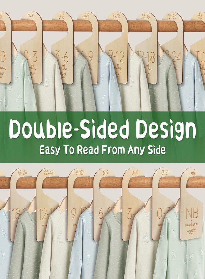 ITDYB Baby Closet Dividers for Clothes Organizer - Wooden Baby Clothes Size Dividers from Newborn to Toddler, Double-Sided Gender Neutral Baby Clothes Dividers - Image 2