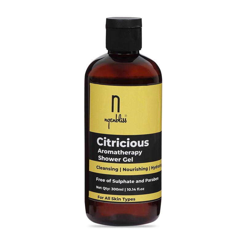 Ngenbliss - Citrus Aromatherapy Shower Gel & Body Wash | Grapefruit, Lime, Orange | No Sulphate No Paraben | Organically Refreshing | (Citrus) 300 Ml - Image 2