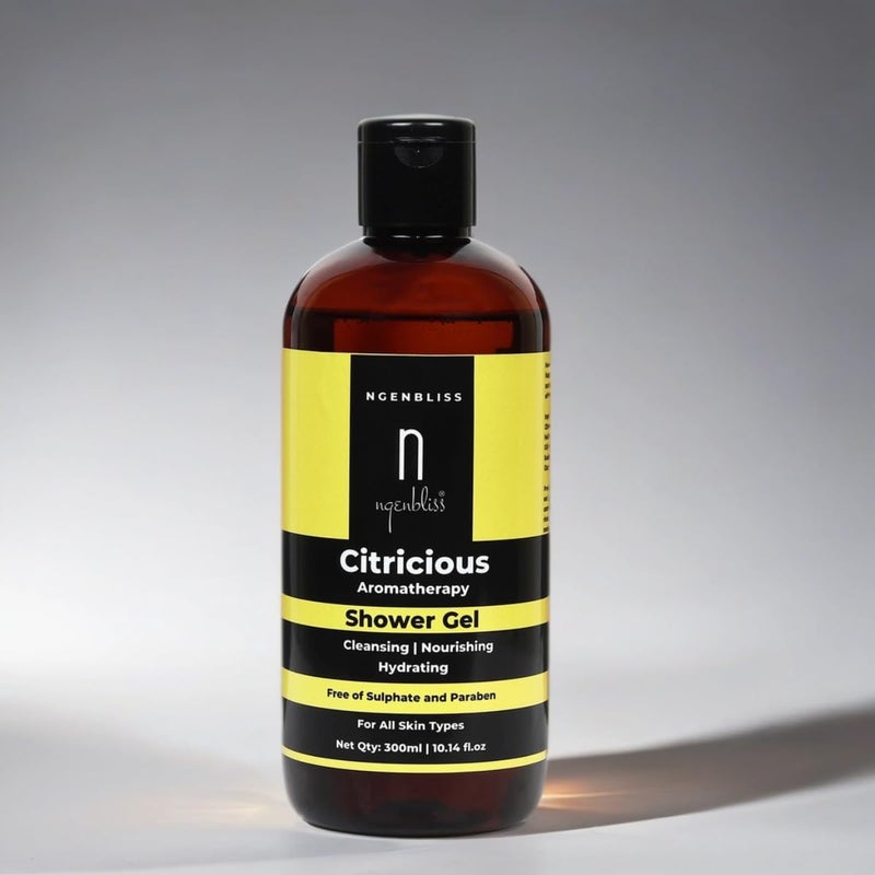 Ngenbliss - Citrus Aromatherapy Shower Gel & Body Wash | Grapefruit, Lime, Orange | No Sulphate No Paraben | Organically Refreshing | (Citrus) 300 Ml - Image 1