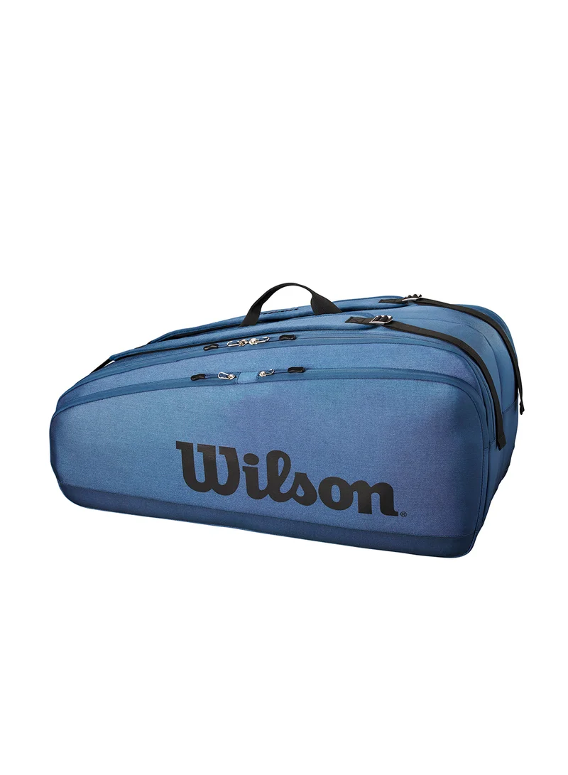 Wilson Ultra V4 Tour Tennis Racket Bag, Blue, Adults, Holds up to 12 Rackets