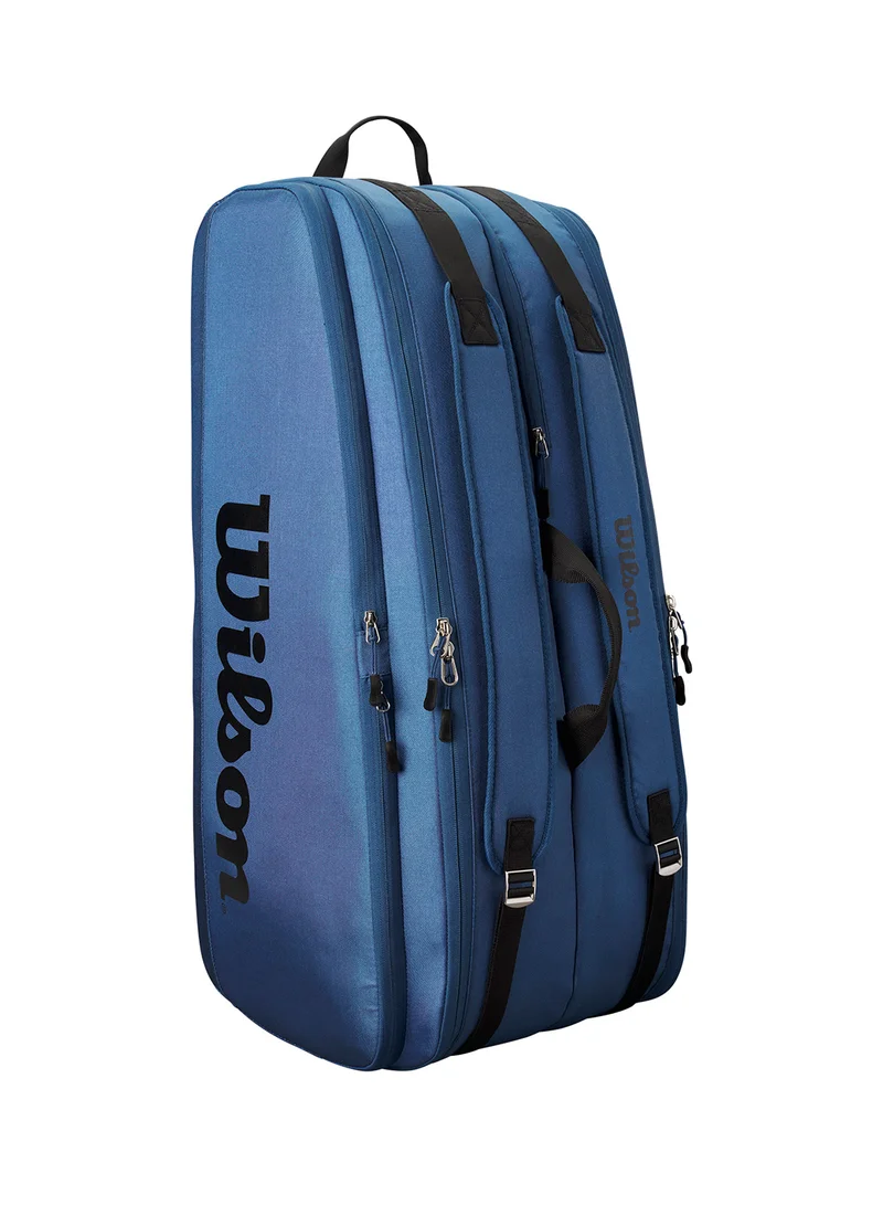 Wilson Ultra V4 Tour Tennis Racket Bag, Blue, Adults, Holds up to 12 Rackets