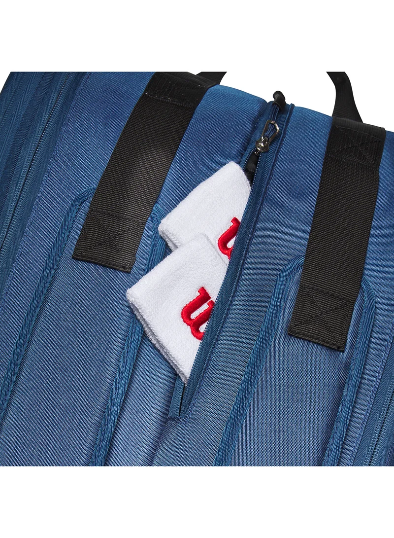 Wilson Ultra V4 Tour Tennis Racket Bag, Blue, Adults, Holds up to 12 Rackets