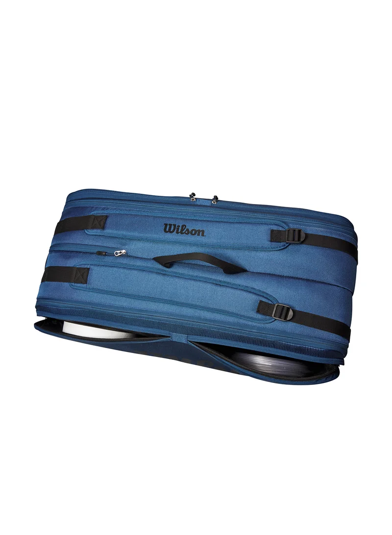 Wilson Ultra V4 Tour Tennis Racket Bag, Blue, Adults, Holds up to 12 Rackets