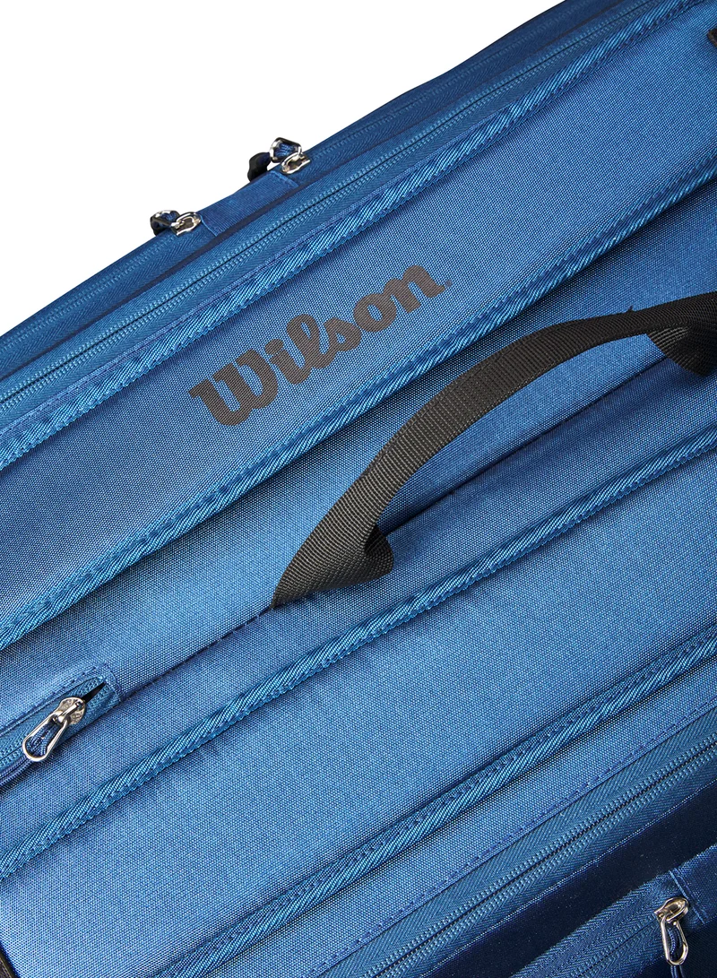 Wilson Ultra V4 Tour Tennis Racket Bag, Blue, Adults, Holds up to 12 Rackets