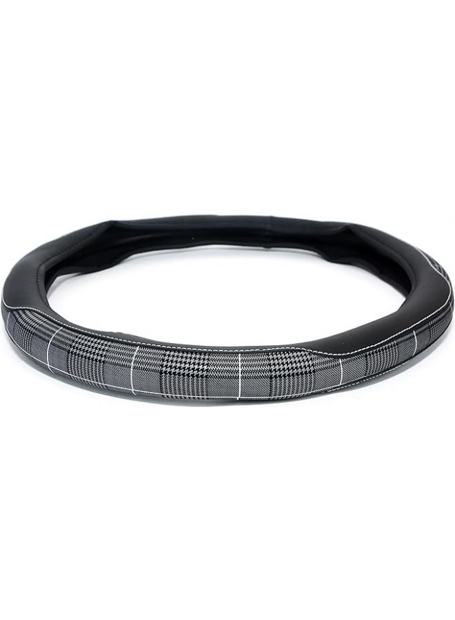 Car Steering Wheel Cover & Protector , Universal Car Accessory for Diverse Cars, Breathable Microfiber Leather Sporty - Black*Caro