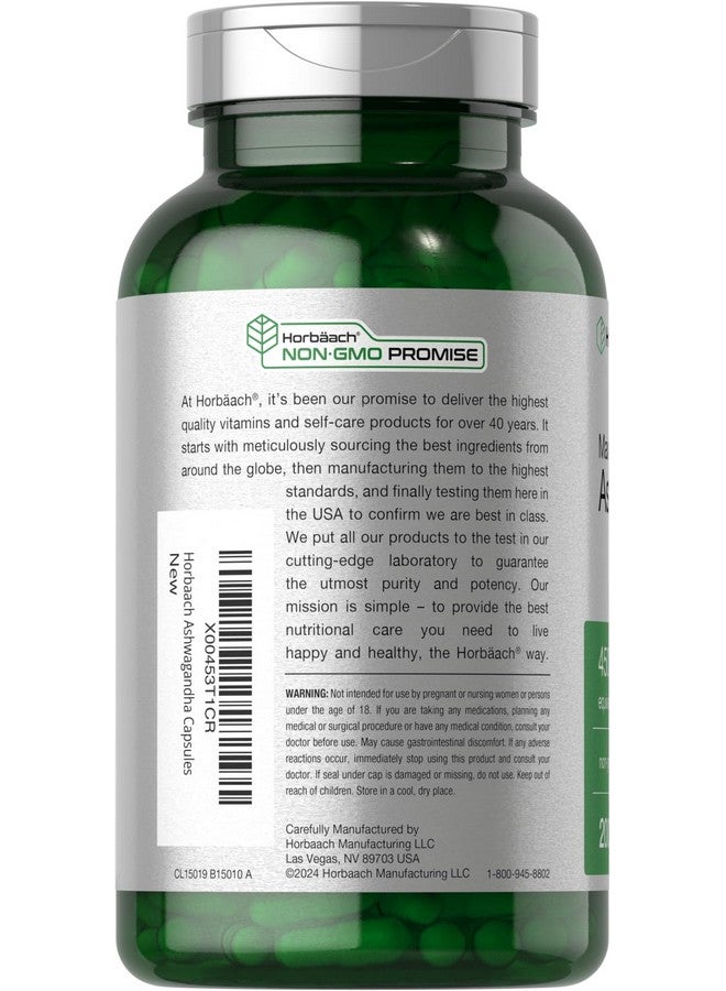 Horbäach Ashwagandha Supplement | Max Strength | 200 Capsules | for Women and Men | Non-GMO, Gluten Free - Image 3