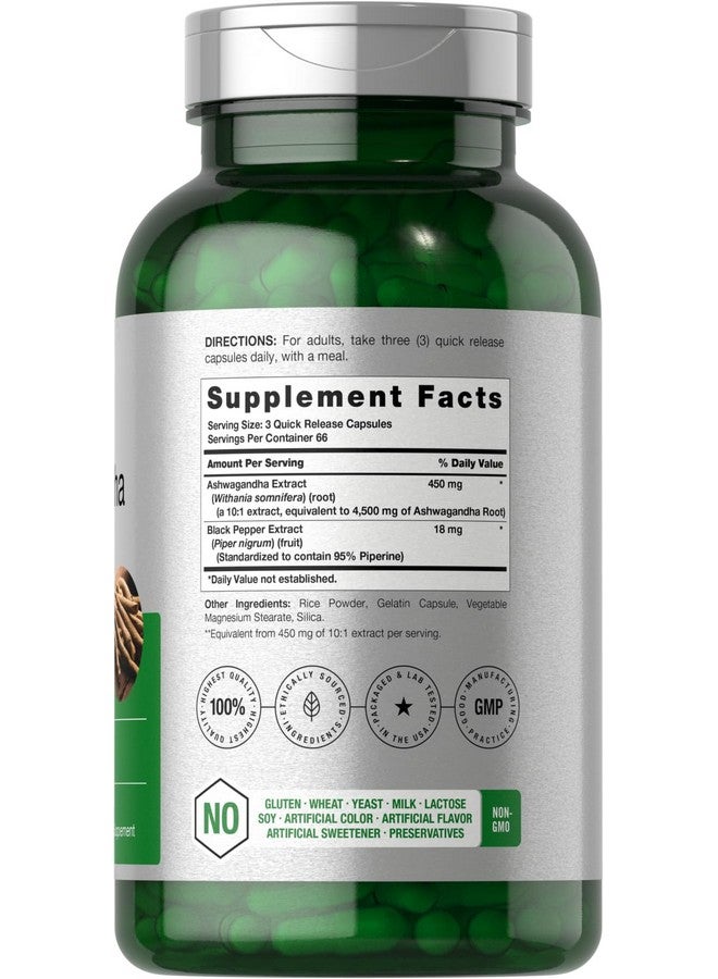 Horbäach Ashwagandha Supplement | Max Strength | 200 Capsules | for Women and Men | Non-GMO, Gluten Free - Image 2