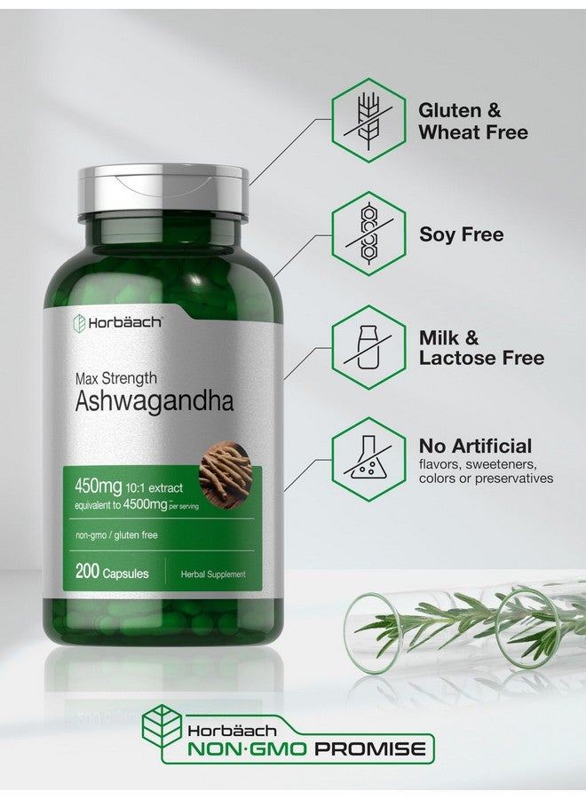 Horbäach Ashwagandha Supplement | Max Strength | 200 Capsules | for Women and Men | Non-GMO, Gluten Free - Image 5