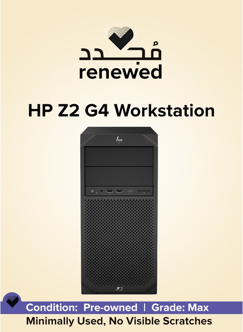HP Renewed - HP Z2 G4 Tower , Intel Xeon E-2144G , Ram 16GB DDR4 , 128GB M.2 NVME , Nvidia Quadro P1000 4GB Black - Image 1