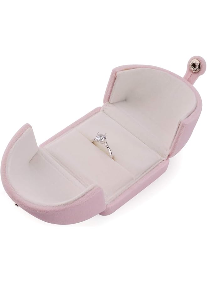 The Bros Pink Velvet Ring Box, Cute Rings Storage Box Small Gift Box  - Image 1