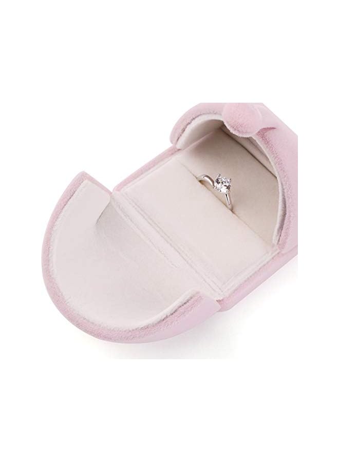 The Bros Pink Velvet Ring Box, Cute Rings Storage Box Small Gift Box  - Image 3