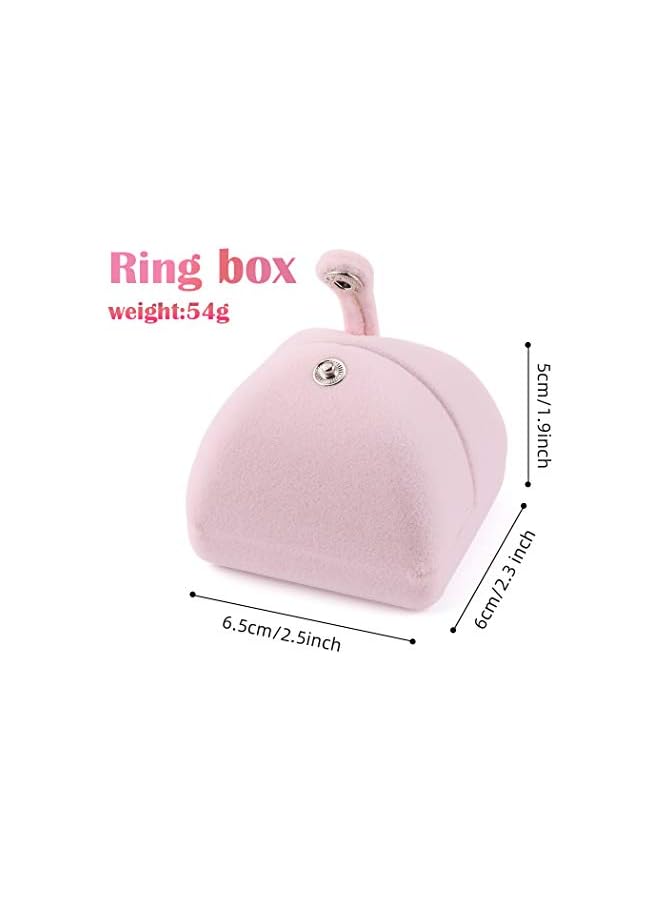 The Bros Pink Velvet Ring Box, Cute Rings Storage Box Small Gift Box  - Image 2