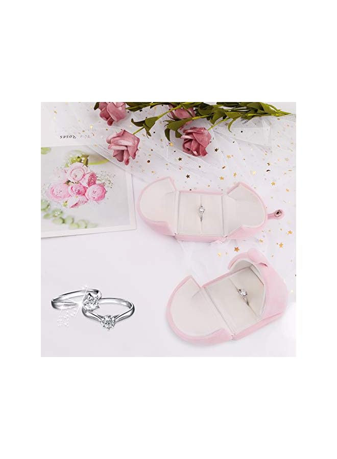 The Bros Pink Velvet Ring Box, Cute Rings Storage Box Small Gift Box  - Image 5
