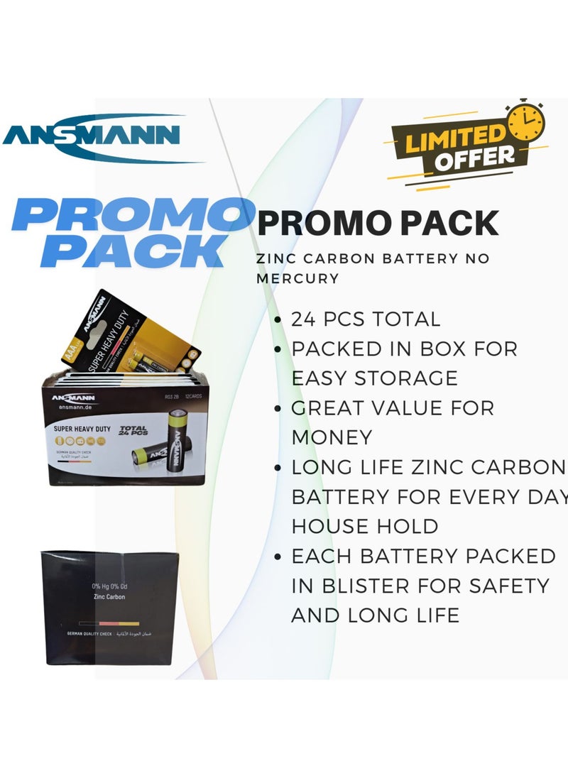 ANSMANN Ansmann Super Heavy Duty Zinc LR-6 AA/LR 03 - AAA Batteries 24 pieces Value Pack Box Pack (AAA)  - Image 3