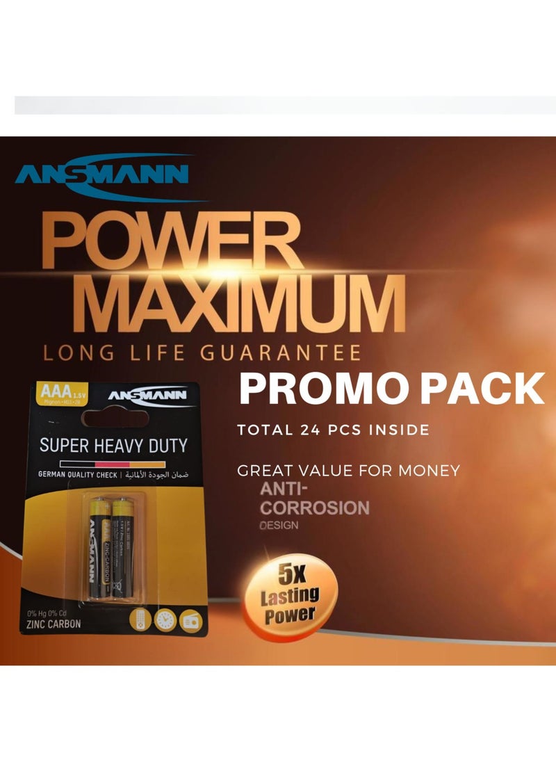 ANSMANN Ansmann Super Heavy Duty Zinc LR-6 AA/LR 03 - AAA Batteries 24 pieces Value Pack Box Pack (AAA)  - Image 2