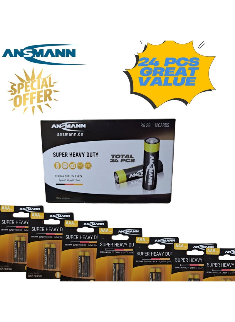 ANSMANN Ansmann Super Heavy Duty Zinc LR-6 AA/LR 03 - AAA Batteries 24 pieces Value Pack Box Pack (AAA)  - Image 4