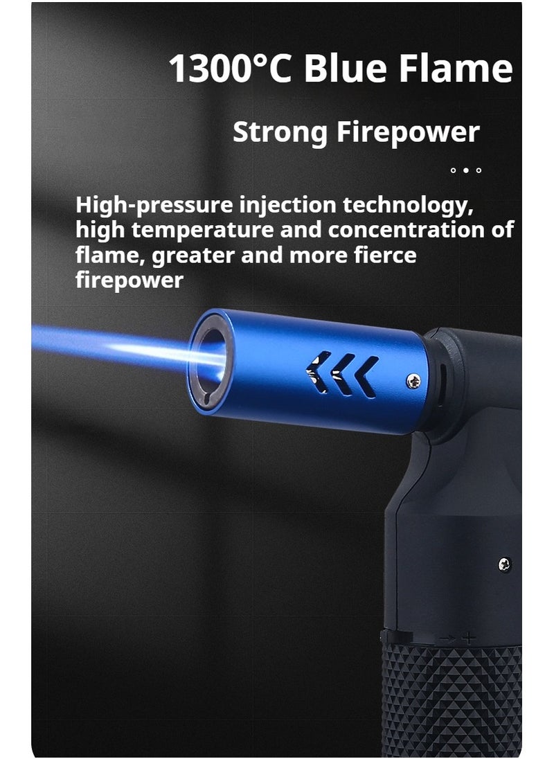 JiFENG Torch Butane Lighter Windproof Butane Refillable Gas Torch Lighter for Candle,Fireplaces, Camping,Kitchen(Blue,Butane Not Included)  - Image 4