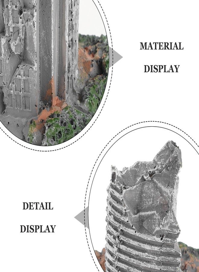 SHOWERORO 3pcs Aquarium Ruins Decorations - Fish Tank Resin Castle Hideouts for Fish Shrimp - Antique Model City Buildings for Underwater Landscaping Decors - Image 4