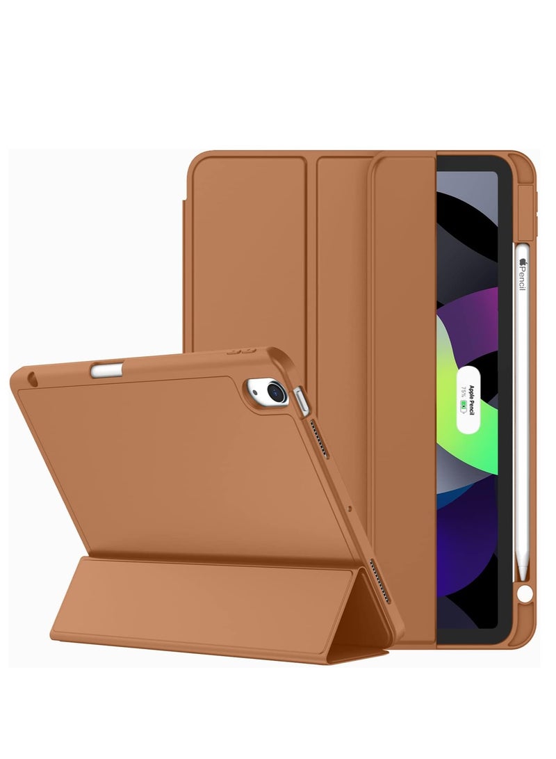 ELTRAZONE Premium Smart Case for iPad Air 6th Gen 11-Inch (2024) and 5th/4th Gen 10.9-Inch (2022/2020) – Brown, Touch ID & Auto Wake/Sleep Support - Image 1