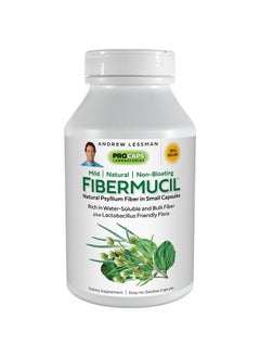 Andrew Lessman Fibermucil 180 Capsules Psyllium Husk Powder. Gently Promotes Regularity And Digestive Health. Rich In Fiber. Gentle Easy And Effective. No Additives. Small Easy To Swallow Capsules  - Image 1