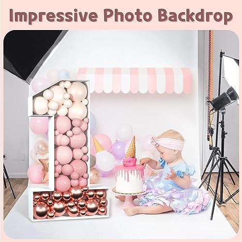 imprsv 3FT Mosaic Numbers for Balloons, Marquee Number, Mosaic Number Frame, Number 1 Balloon for First Birthday Decor, 1st Birthday Decorations, First Anniversary Decoration, Large Numbers for Party - Image 5