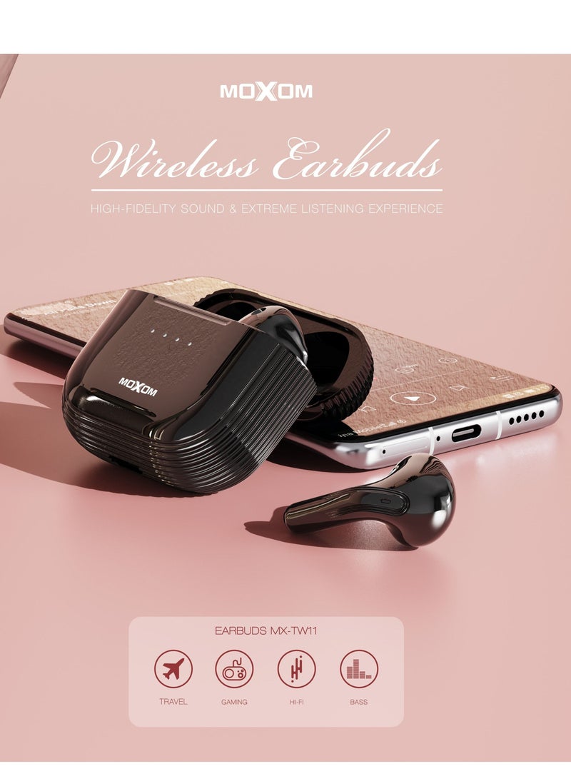 موكسوم سماعات أذن داخلية لاسلكية حقيقية مع تحكم صوتي بدون استخدام اليدين صحيح - Image 2