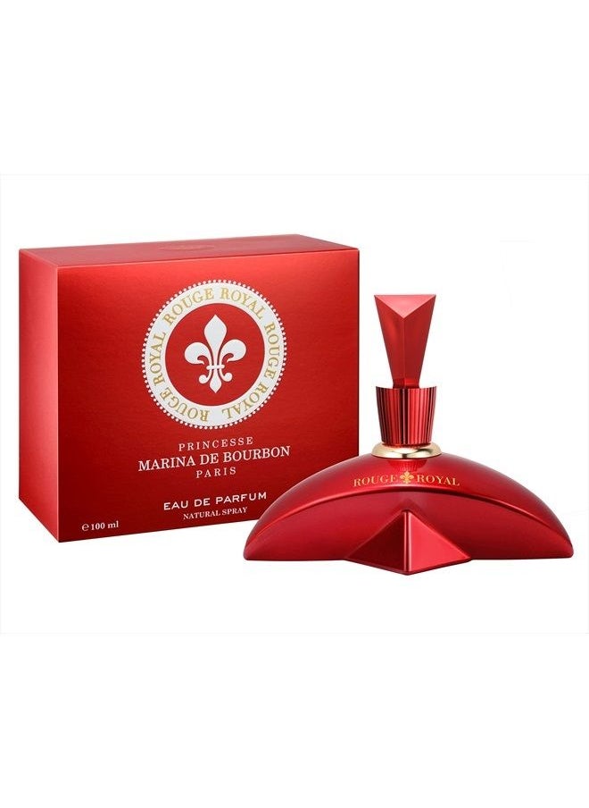 Marina De Bourbon - Rouge Royale by Princesse Marina de Bourbon | Eau de Parfum Spray | Fragrance for Women | Floral Fruity Scent with Notes of Strawberry, Lime, and Jasmine | 100 mL / 3.4 fl oz, red - Image 1