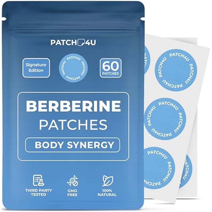 PATCH4U Berberine Patches | Berberine Patch with L-Glutamine, Garcinia Cambogia, Resveratrol for Women & Men | 60 Days Supply - Image 1