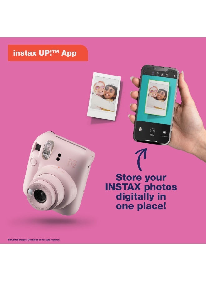 Instax Mini 12 Christmas Gift Box – Pink Instant Mini 12 Camera with Brown Case, White Mini Film, Photo Frame, Pegs and Batteries – Perfect Christmas Gift for Kids, Teens, and Adults - Image 4
