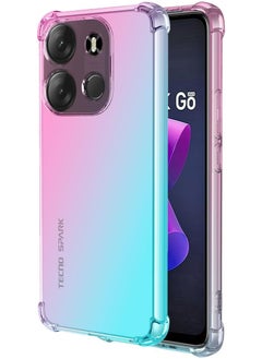 Tecno Spark Go 2023/Pop 7/Pop 7 Pro Case Slim Shock Absorption Flexible TPU Soft Edge Bumper with Reinforced Corners Multicolor Gradient Protective Back Cover