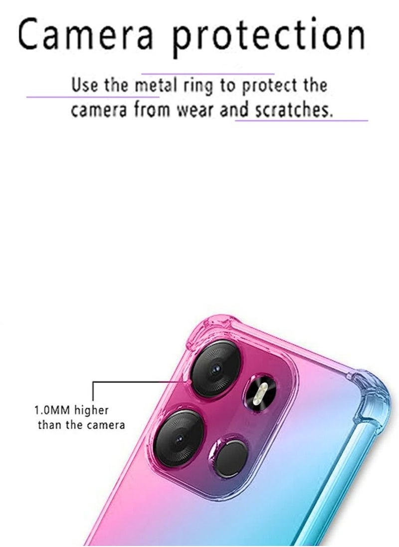 Generic - Tecno Spark Go 2023/Pop 7/Pop 7 Pro Case Slim Shock Absorption Flexible TPU Soft Edge Bumper with Reinforced Corners Multicolor Gradient Protective Back Cover - Image 1