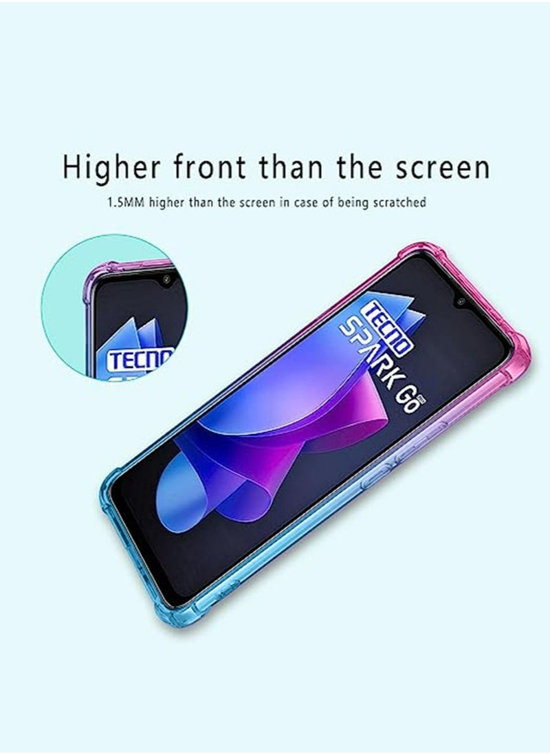 Generic - Tecno Spark Go 2023/Pop 7/Pop 7 Pro Case Slim Shock Absorption Flexible TPU Soft Edge Bumper with Reinforced Corners Multicolor Gradient Protective Back Cover - Image 1