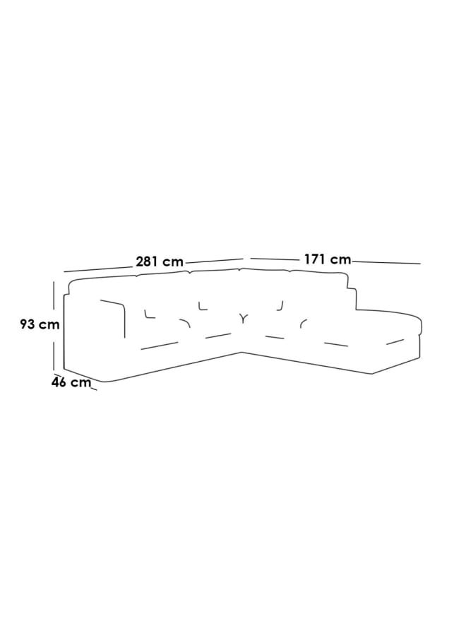 Retro Modern corner sofa 281 cm - off white - Image 4