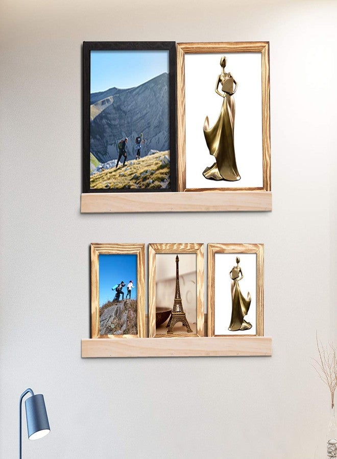 AZSKY Picture Ledge Shelf, Small Floating Shelves Set of 2, 16 Inches Nursery Book Shelves for Storage, Bookshelf Wall Mounted for Living Room Bedroom Decor Books Photo Frames,Natural - Image 5