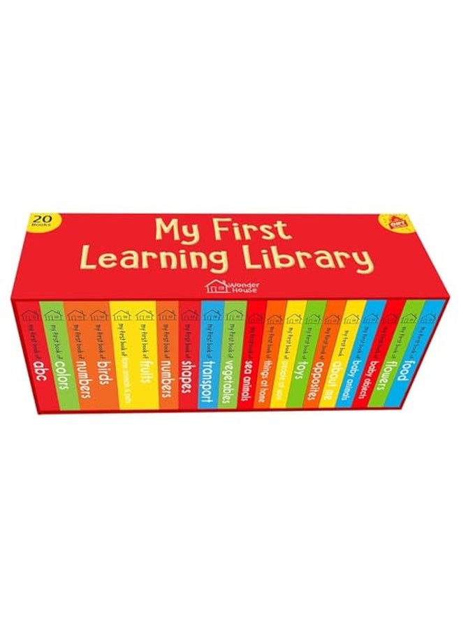 My First Learning Library: Boxset of 20 Board Books for Kids | Includes ABC, Numbers, Shapes, Colors, Wild & Baby Animals, Fruits, Vegetables, Transport, Toys, Opposites, Flowers, Sea Animals, People at Work, Food, About Me & More | Early Learning for Babies, Toddlers & Preschoolers | Ages 0-3 Years | Horizontal Design