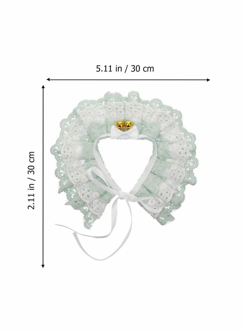واي آند دي Cat Lace Collar Dog Bow Tie Bell Bib For Costume Bandanas Scarf Decoration (Sky-blue) - Image 2