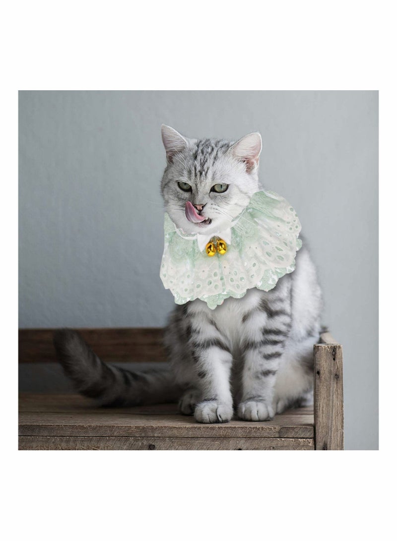 واي آند دي Cat Lace Collar Dog Bow Tie Bell Bib For Costume Bandanas Scarf Decoration (Sky-blue) - Image 3