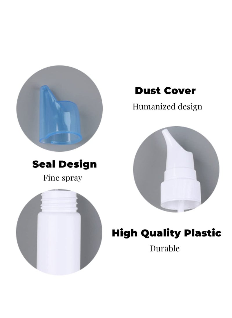 Excefore - 2 Pcs 70ML Empty Rhinitis Spray Bottle Plastic Nasal Fine Mist Spray Bottle Household Allergy Relief Refillable Nasal Spray Bottle Pump Sprayer with Cap for Infant Adult - Image 1