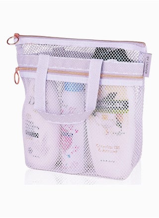 Portable Shower Tote, SYOSI Transparent Mesh Wash Bag, Cosmetic Bag, Travel Wash Bag, Shower Bag with Zipper & 2 Pockets, Ideal for Gym, Travel, Beach, for Sunscreen - pzsku/Z0D18401117D3D687362BZ/45/_/1662617352/cc2e1ce7-0b93-45b8-93b6-e49aea9a9db7