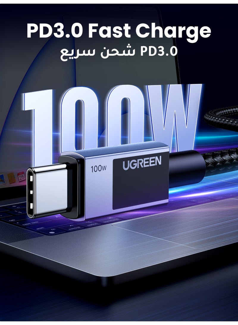 Ugreen 100W USB C Cable Fast Charging Cable 1M, USB Type C Cable and USB C to Type C Cable with Smart Chip, Durable Braided Type C Cable, 480Mbps Data Transfer for iPhone 17 Pro Max Samsung Galaxy S26 Ultra 1m 100W-New - Image 3