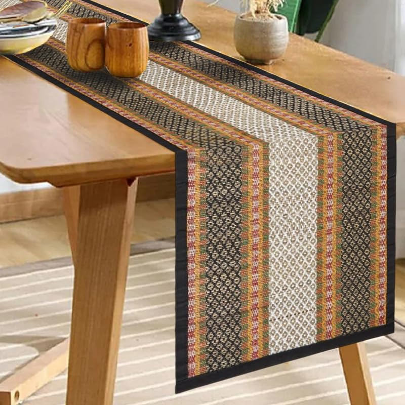 KalaTree Table Runner for 6 Seater Dining Table Centre Table 60 inch Handmade Reversible Heat Resistant | Korai River Grass Zero Plastic Madurkathi Eco Friendly | Rustic Boho | Royal Runner - Image 1