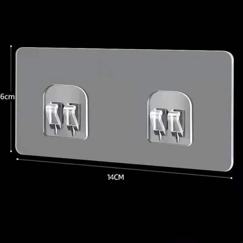 Clear Adhesive Wall Hooks for Kitchen Bath 6*14 pairs of clasp stickers 