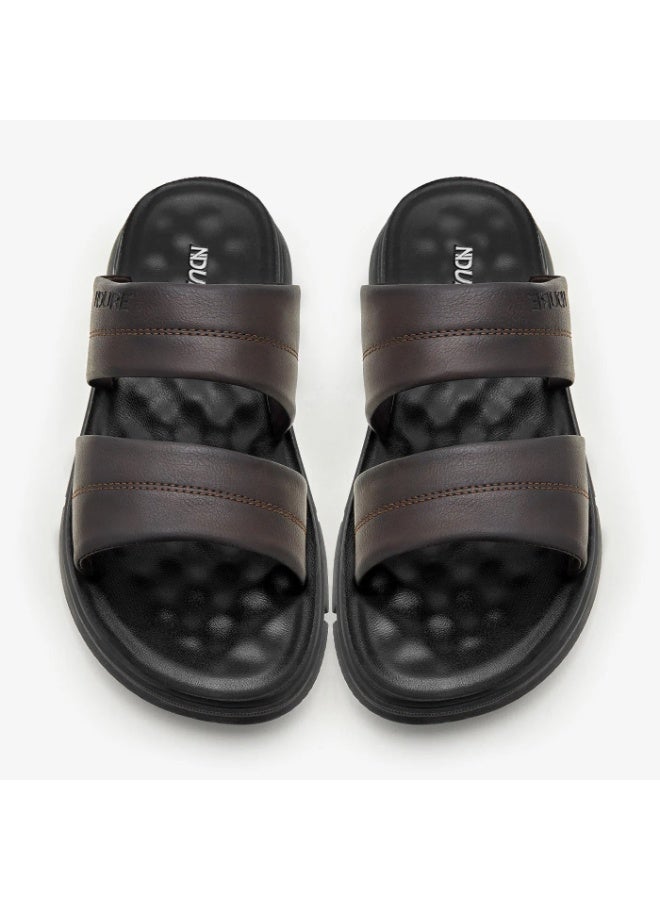 NDURE Men's Double Strap Slide Sandals, Casual Open Toe Slip-On - Image 1