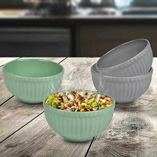 URBAN CHEF Ceramic Bowl | 500 ml | Kitchen Accessories Items for Home, Serving Bowl,Bowl Set for Gift, Microwave Safe Bowl Set, Ice Cream Bowl, Prism Ceramic Handcrafted (Set of 4 - Colour May Vary) - Image 1